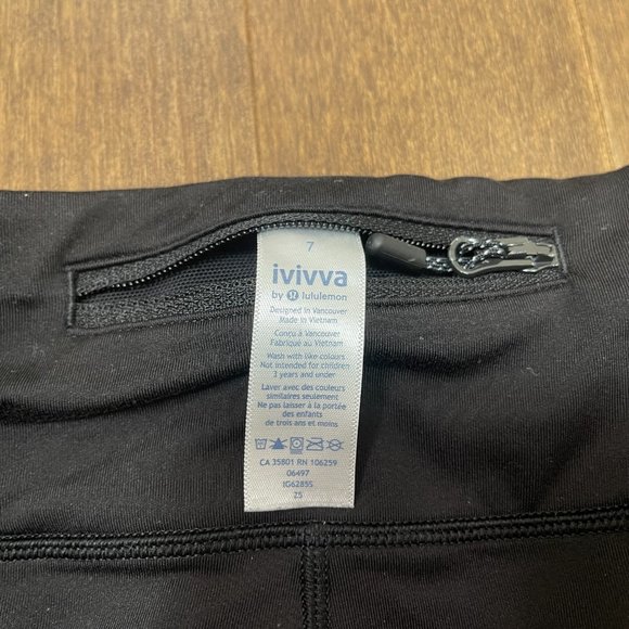 Ivivva Black Mesh Accent Leggings sz 7 - Picture 7 of 11